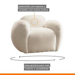 Poltrona Decorativa para Sala de Estar Burgos - 8