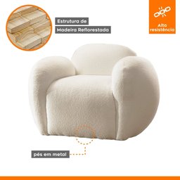 Poltrona Decorativa para Sala de Estar Burgos - 6