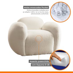 Poltrona Decorativa para Sala de Estar Burgos - 9