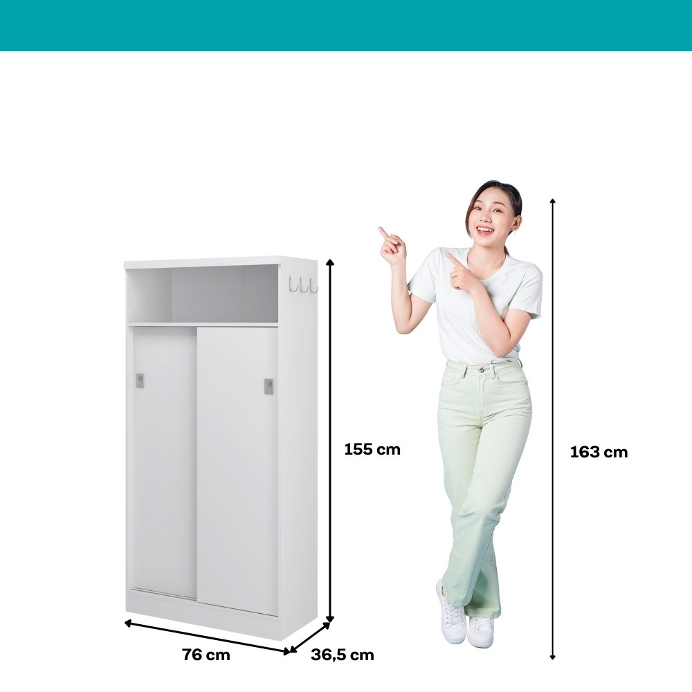 Armário Multiuso com 2 Portas de Correr 528 - Móveis Carraro - Branco - 5