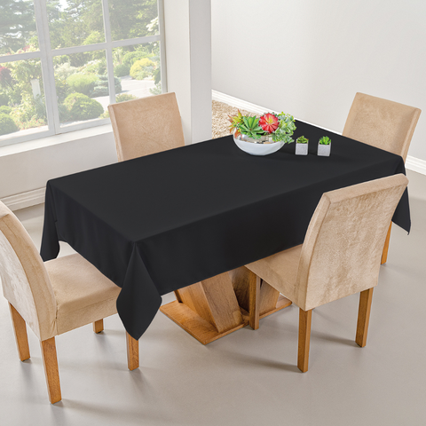 Toalha de Mesa Basic 4 Cadeiras 1.45m x 1.40m:Preto