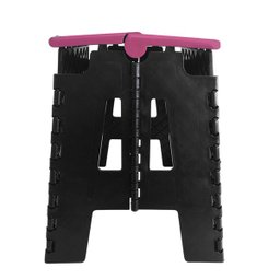 Banco Dobrável Portátil até 100kg Plástico Rosa - 3