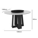 Ver imagem 4 de Mesa de Jantar Redonda Isabela 1,35m com Tampo Giratório Ypê/off White/preto - New Ceval