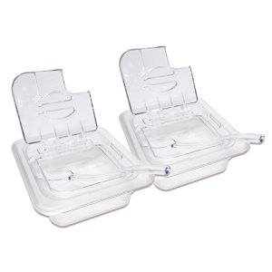 Conj 2 Cuba Gastronômica Policarbonato 1/6x65 900ml + Tampa Poli Flip Dobradiça e Abertura Sb + Colh