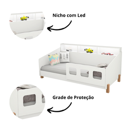 Cama Mavi Infantil Juvenil Branca + Colchão - 5