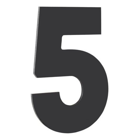 Número Residencial de Alumínio Composto Preto Nº 5 - PR3000/5 - PINCEIS ATLAS Número Residencial de 