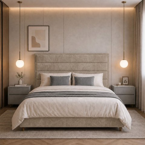Cabeceira para Cama Casal Estofada 1,38 Mts Iza Vilajo: Suede Crush Cappucino