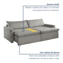 Ver mais imagens de Sofá Cama Retrátil e Reclinável 220cm Marselha Cinza