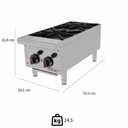 Ver imagem 3 de Fogão Profissional Progás Pro-2000 a Gás 2 Bocas para Bancada Aço Inox P44607