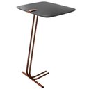 Ver imagem 1 de Mesa de Apoio Lateral Lisboa Retangular Tampo MDF Estrutura Aço 41cm Laca Concreto Lar Flex Móveis