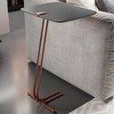 Ver imagem 3 de Mesa de Apoio Lateral Lisboa Retangular Tampo MDF Estrutura Aço 41cm Laca Concreto Lar Flex Móveis