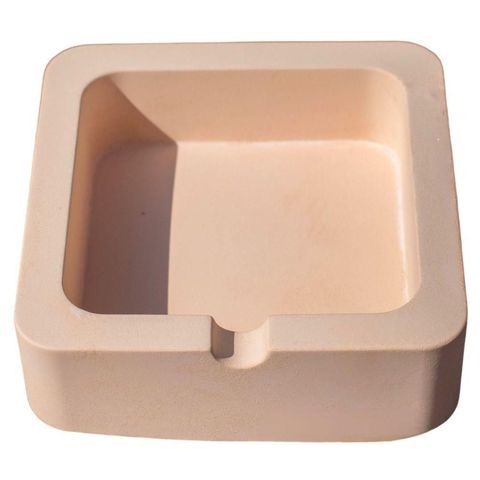 Cinzeiro Quadrado 9cm Aleta Artesanal em Cimento Palha