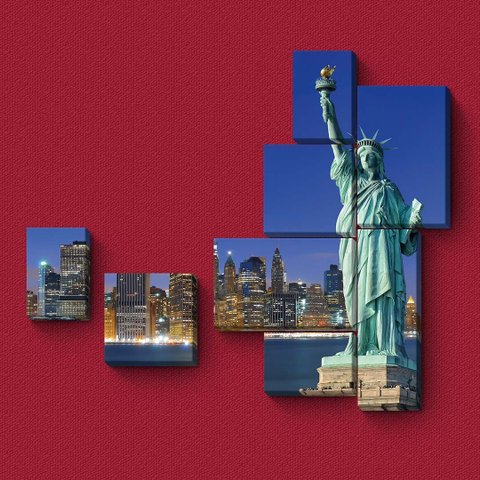 New York - Quadros ou Placas Modulares com 8 Peças