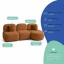 Ver imagem 4 de Sofá Orgânico Modular Nuvia 275cm Bouclé Terracota