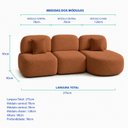 Ver imagem 3 de Sofá Orgânico Modular Nuvia 275cm Bouclé Terracota