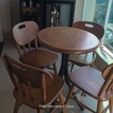 Ver imagem 3 de Cj Mesa Madeira 60cm - Bistrô Fixa 78cm + 4 Cadeiras 43 - Natural - Beer Happy Hour