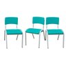 Kit 3 Cadeiras Infantil Iso Azul Turquesa Brinquedoteca Escolas Ecomhome - 2