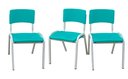 Ver imagem 2 de Kit 3 Cadeiras Infantil Iso Azul Turquesa Brinquedoteca Escolas Ecomhome