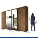 Ver imagem 5 de Guarda Roupa Casal com 6 Espelhos 4 Portas Firenze Minastex