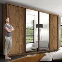 Ver imagem 2 de Guarda Roupa Casal com 6 Espelhos 4 Portas Firenze Minastex