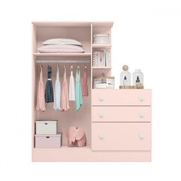 Guarda-Roupa Infantil com Cômoda Doce Sonho 2 Portas 3 Gavetas - Qmovi - 3