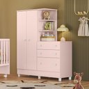 Ver imagem 2 de Guarda-Roupa Infantil com Cômoda Doce Sonho 2 Portas 3 Gavetas - Qmovi