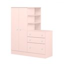 Ver imagem 1 de Guarda-Roupa Infantil com Cômoda Doce Sonho 2 Portas 3 Gavetas - Qmovi