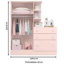 Ver imagem 4 de Guarda-Roupa Infantil com Cômoda Doce Sonho 2 Portas 3 Gavetas - Qmovi
