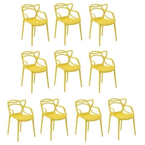 Conjunto 10 Cadeiras Allegra PP Amarelo