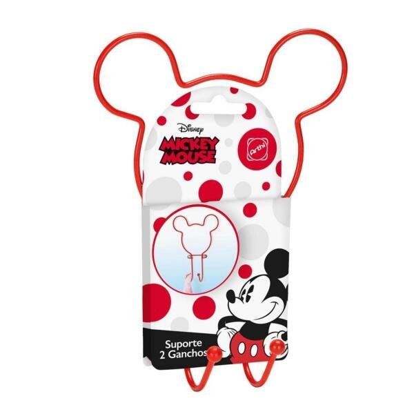 Suporte Com 2 Ganchos Vermelho Mickey - Disney - 3