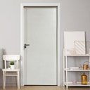 Ver imagem 1 de Kit Porta de Madeira Colmeia Duraplac Branca com Batente 9,5 e Fechadura Abertura Direita 210 x 62