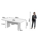 Ver imagem 3 de Mesa de Reunião para Escritório Retangular 6 Lugares 180x90cm ME4203 Branco Tecnomobili