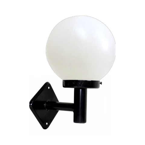 Luminária Globo Braço Reto de Parede Alumínio Preto 20x15cm Ouro Minas