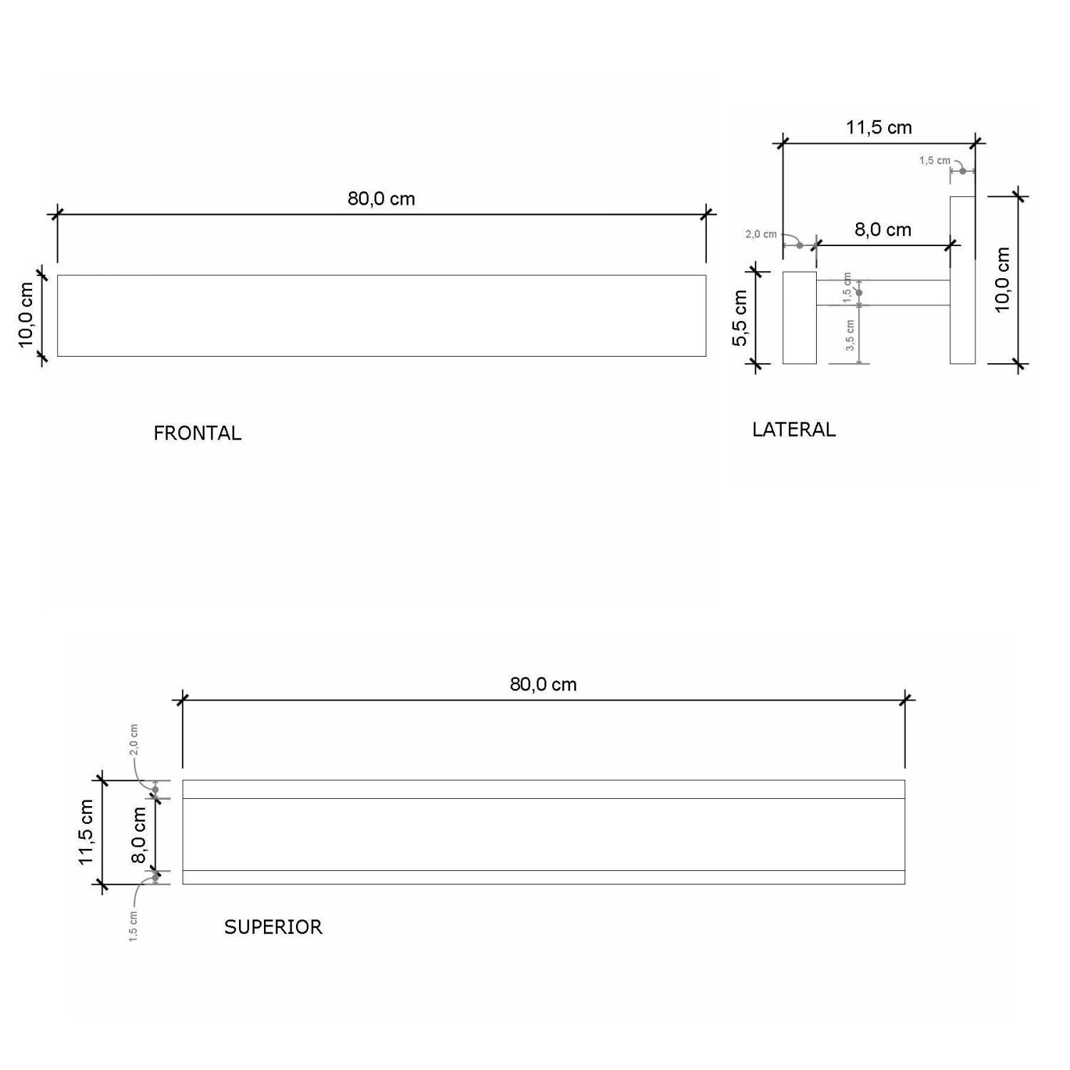 Porta Shampoo Linear 80cm  - 3