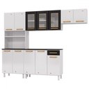 Ver imagem 2 de Armário de Cozinha Compacta de Aço Completa Diamante 12 Portas 1 Gaveta Branco/preto 818489 - Pnr Mó