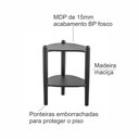 Ver imagem 5 de Mesa Lateral Orgânica Pé Madeira Complementos Preto