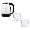 Jarra Vidro Elétrica 1,8l + Copo Vidro Duplo 140ml 2p - 1