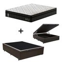 Ver imagem 1 de Cama Box C/ Baú Casal + Colchão de Molas Ensacadas Probel Madrid Pillow Euro Casal