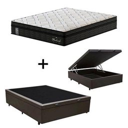 Cama Box C/ Baú Casal + Colchão de Molas Ensacadas Probel Madrid Pillow Euro Casal - 1