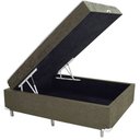 Ver imagem 1 de Cama Box Baú Casal Conjugado Ortopédico Suede Bege 45x138x188
