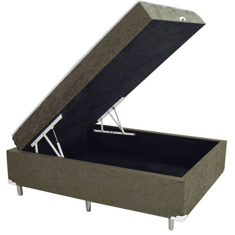 Cama Box Baú Casal Conjugado Ortopédico Suede Bege 45x138x188