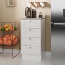 Ver imagem 1 de Balcão 4 Gavetas 40cm com Tampo Arizona CabeCasa MadeiraOriginals Branco