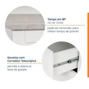 Ver imagem 5 de Balcão 4 Gavetas 40cm com Tampo Arizona CabeCasa MadeiraOriginals Branco