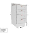 Ver imagem 3 de Balcão 4 Gavetas 40cm com Tampo Arizona CabeCasa MadeiraOriginals Branco