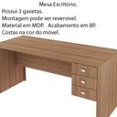 Ver imagem 3 de Mesa para Escritório Home Office ME4113 MDP Amendoa - Gran Belo