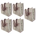 Ver imagem 1 de Bolsa Ecologica Sacola Reutilizavel Kit 5 Unidades Compras Mercado Pratica Resistente Alça Dobravel