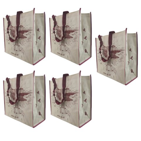 Bolsa Ecologica Sacola Reutilizavel Kit 5 Unidades Compras Mercado Pratica Resistente Alça Dobravel 