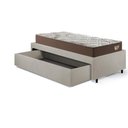 Ver mais imagens de Base Box Cama Solteirão Sapateira Courino Linho Areia e Colchão Relax Adorabile Ecoflex 96x203