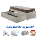 Ver imagem 3 de Base Box Cama Solteirão Sapateira Courino Linho Areia e Colchão Relax Adorabile Ecoflex 96x203