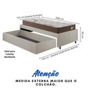 Ver imagem 5 de Base Box Cama Solteirão Sapateira Courino Linho Areia e Colchão Relax Adorabile Ecoflex 96x203